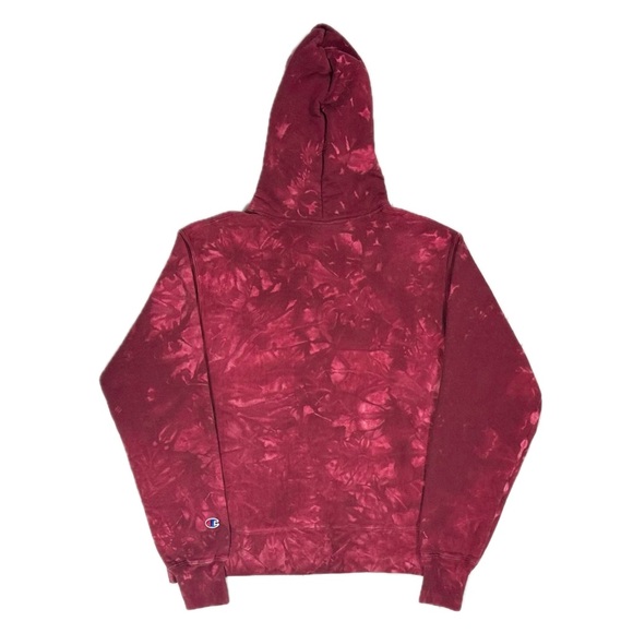 Champion Reverse Weave red tie dye heavyweight hoodie sweatshirt women’s medium - Picture 3 of 5